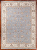 Classic Persian Bakshahish design on an ivory background decorated with soft tone colors.