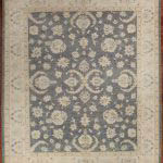 A Classic Persian Mahal design on a soft grey back ground with an ivory banded border